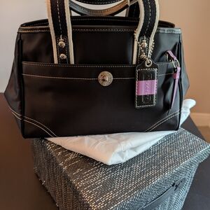 Coach Black and Purple Satchel